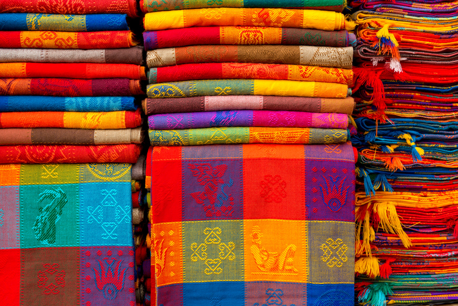 Colorful Fabrics Background Texture